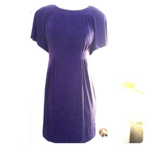 IN Studio purple asymmetrical pleated dress