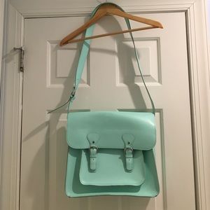 Mint leather shoulder bag