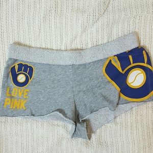 Pink Brewers lounge shorts