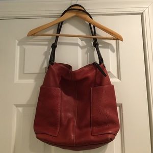 Red leather bag