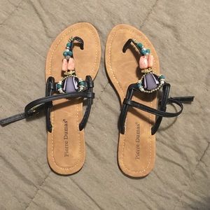 Stone lined flip flops
