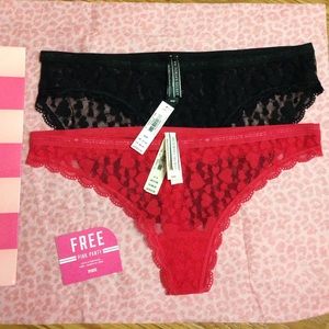 Vs heart lace panty bundle