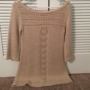 Boat neck tunic sweater