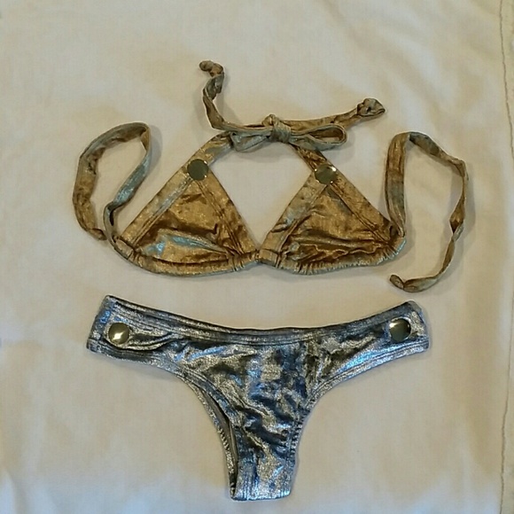 NEW FAUX SUEDE Bikini - Picture 1 of 2