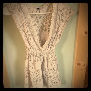 White lace baby doll top