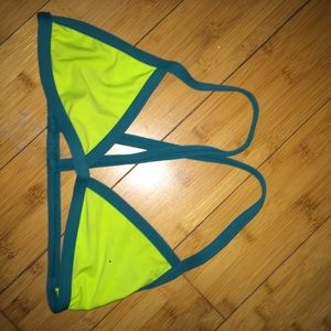 Posh pua neon green&teal bikini top