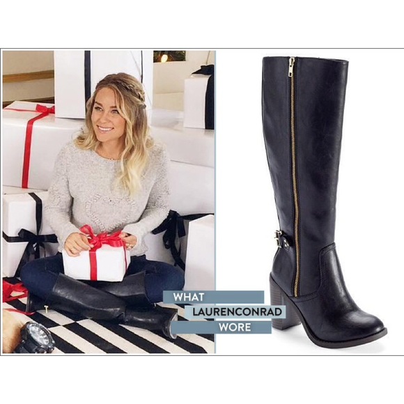LC Lauren Conrad Shoes - NWT. Lauren Conrad black knee-high heeled boots