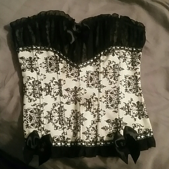 Classic black and ivory corset