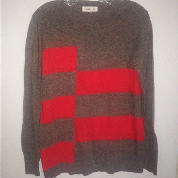 Checkered Knit Sweater