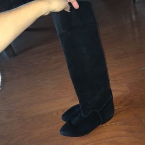 Black OTK flat suede boots size 9