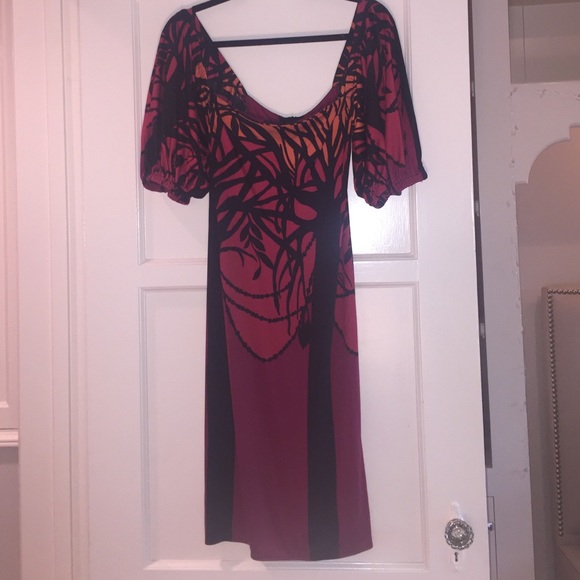 Maroon And Black Dress