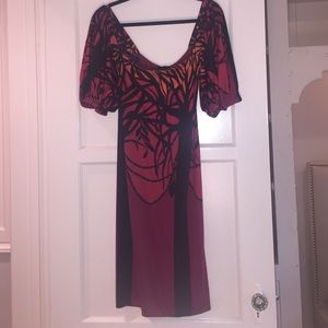 Maroon And Black Dress