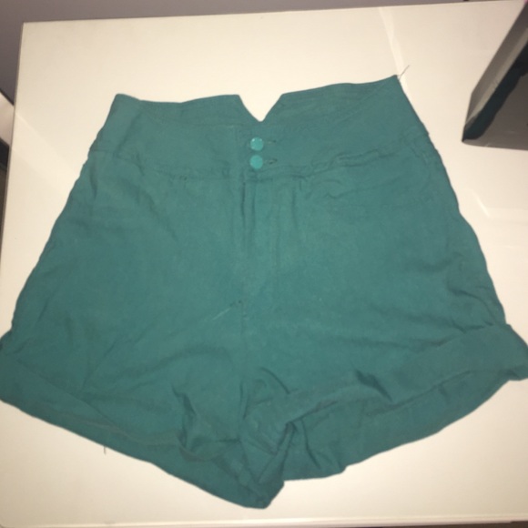 Turquoise High waisted shorts