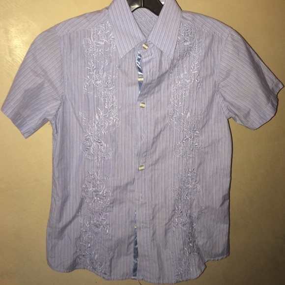Short sleeve big boys  button down dress shirt