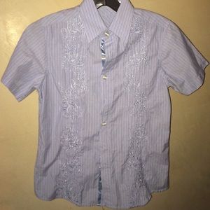 Short sleeve big boys button down dress shirt