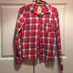 Red Fleece Button Down Shirt