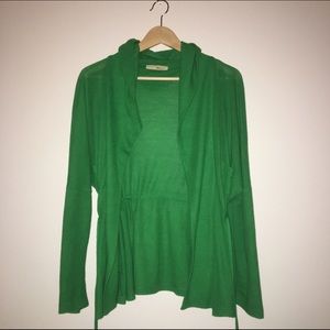 green cardigan