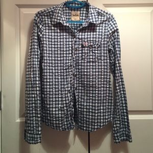 Blue and White Button Down Shirt