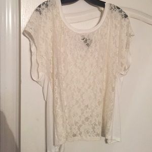 White lace shirt