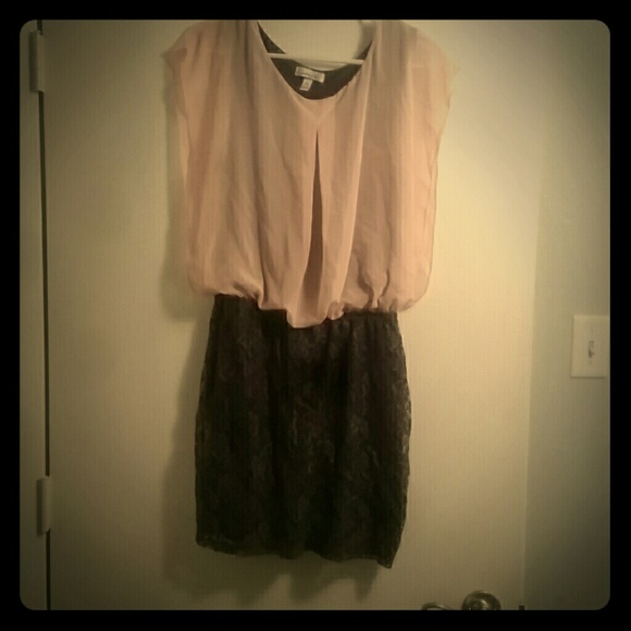 Blush and gray dress