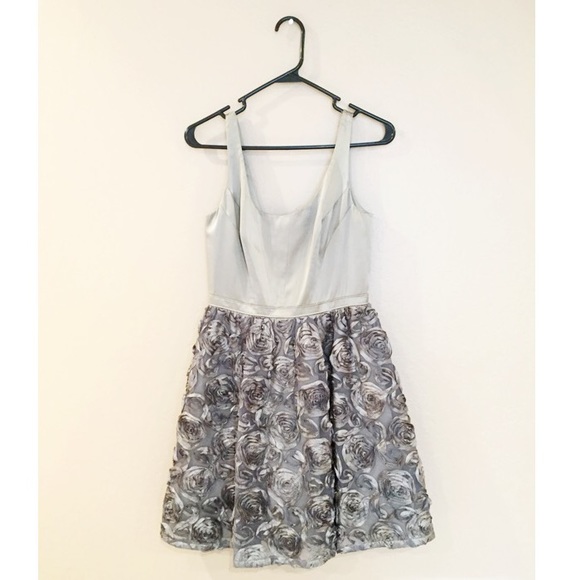 Adrianna Pappell rosette dress dark beige sz 2