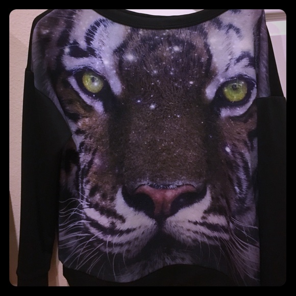 Galaxy tiger crew neck