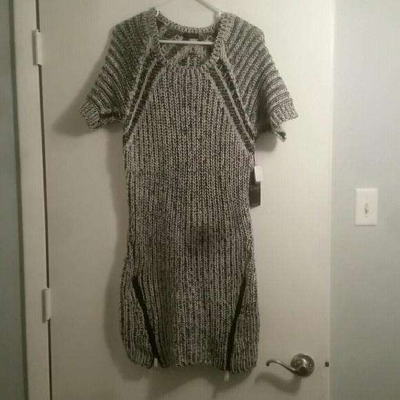 Black and white sweater dress