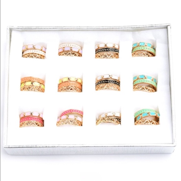 Yellow/orange Multi Layer Rings - Picture 2 of 2