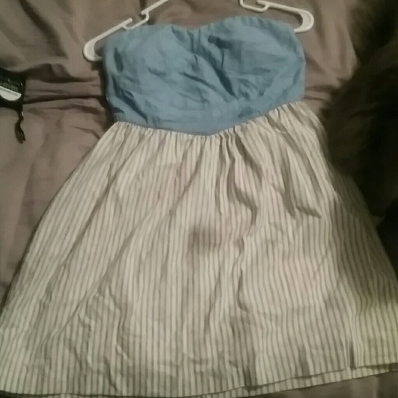 Denim and striped dress