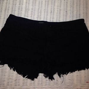 Bullhead Frayed Black Shorts