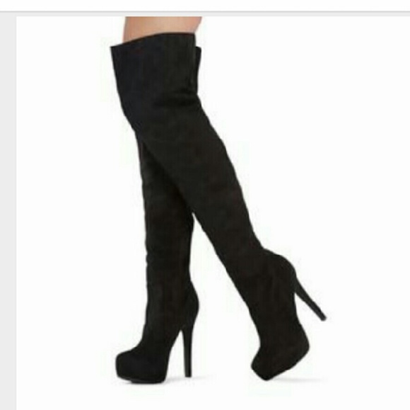 NWT Over The Knee Heeled Black Boots