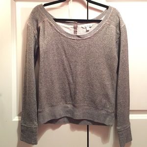 Gray Sweater open shoulders