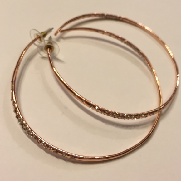 Alexis Bittar Rose Gold Extra Large Hoop Earrings