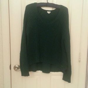 Bluish Green Crop Sweater