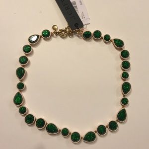 J. Crew Green Glitter Brûlée Necklace
