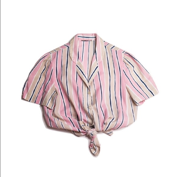 80s VINTAGE Dreamsicle Diner Blouse