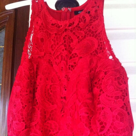 Lulu brand DO+BE red lace racer back dress xs midi - Picture 3 of 4