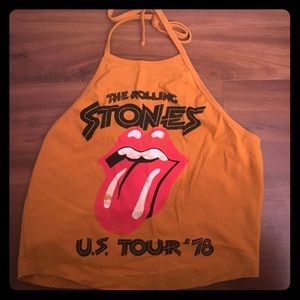 Rolling Stones halter crop top