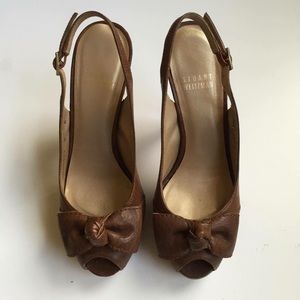 Stuart Weitzman platform brown leather shoes