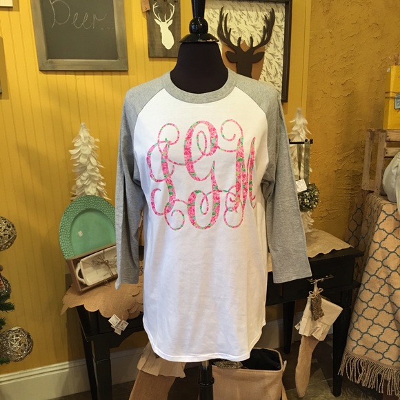 Raglan tee with {Lily Pulitzer} monogram
