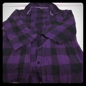 Vanity Purple Plaid Button-Up
