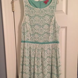 Elle Lace Overlay Mint Green Dress