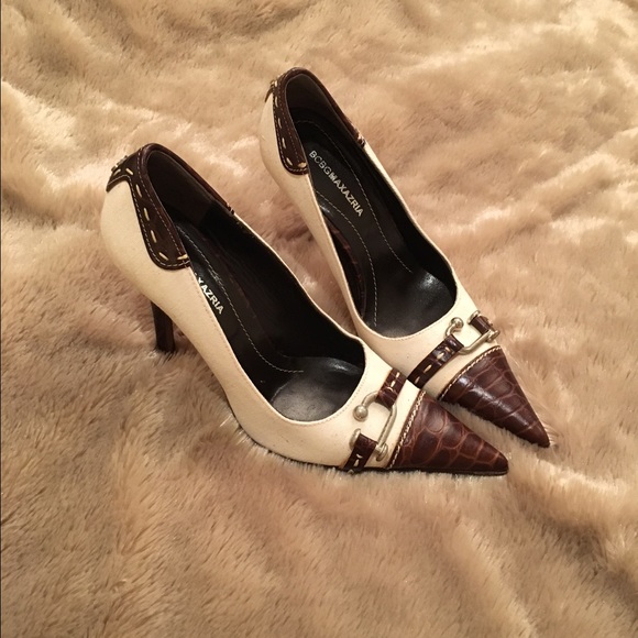 BCBG MaxAzria leather and canvas heels. Size 6 1/2