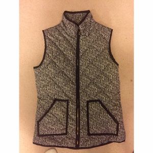 Black and white herringbone vest