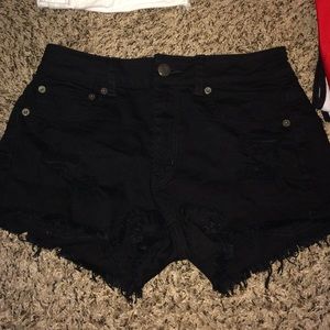 American Eagle Black High-Rise Jean Shorts