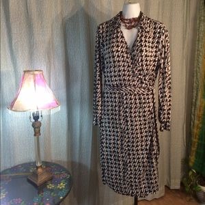 Black and white wrap dress