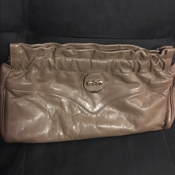 Etienne Aigner Taupe Clutch Leather