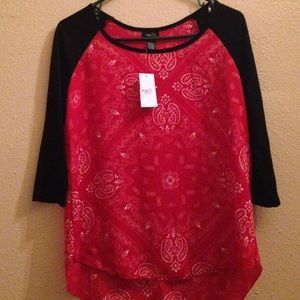 Brand New! Rue 21 three-quarter sleeve shirt