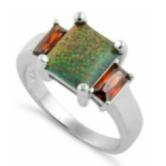 Rainbow Garnet Ring