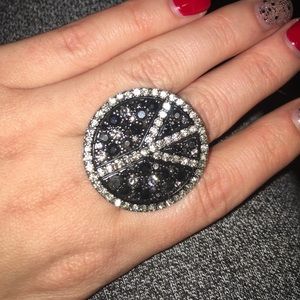 Black stone peace ring